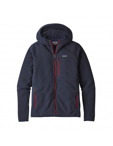 Patagonia Mens Performance Better Sweater Fleece Hoody Navy Blue Offbody Front Closed