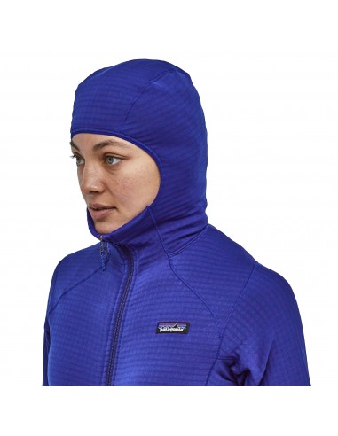 Patagonia Womens R1 Fleece Full-Zip Hoody Cobalt Blue Offbody Hood Detail