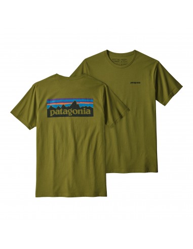 Patagonia Mens P-6 Logo Organic Cotton T-Shirt Willow Herb Green Offbody