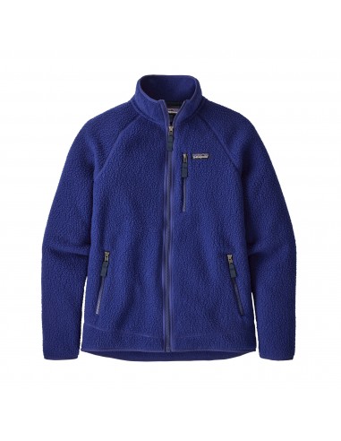 Patagonia Mens Retro Pile Fleece Jacket 100% Recycled Cobalt Blue Offbody Front