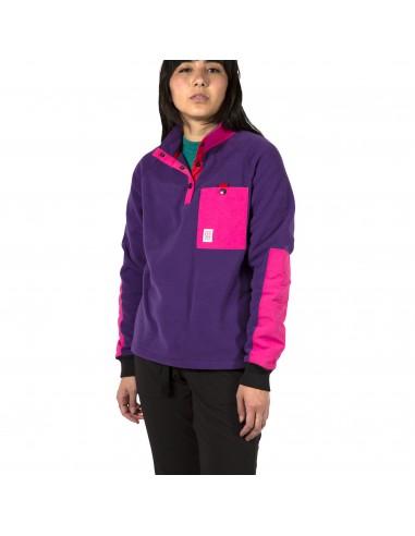 Topo Designs Womens Mountain Fleece Purple Onbody Front