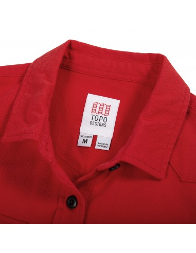 Topo Designs Dámská Košile Mountain Solid Červená Offbody Detail