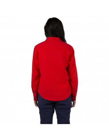 Topo Designs Womens Mountain Shirt Solid Red Onbody Back