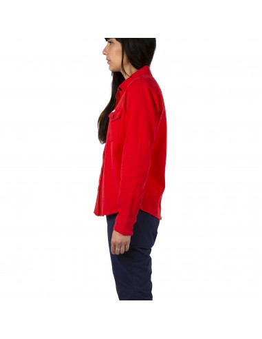Topo Designs Womens Mountain Shirt Solid Red Onbody Side