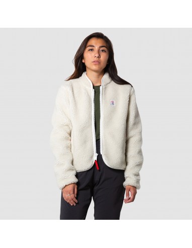 Topo Designs Womens Sherpa Jacket Natural Khaki Onbody Front