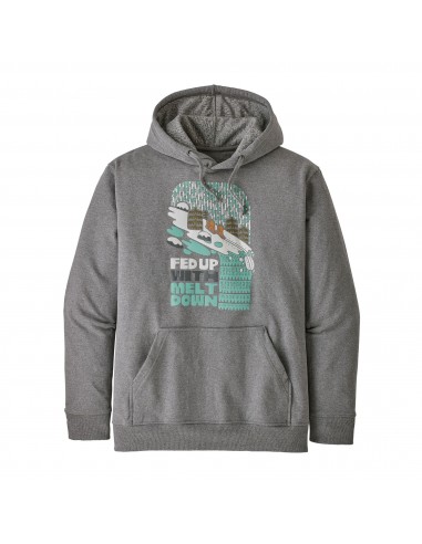 Patagonia Mens Fed Up With Melt Down Uprisal Hoody Gravel Heather Offbody Front