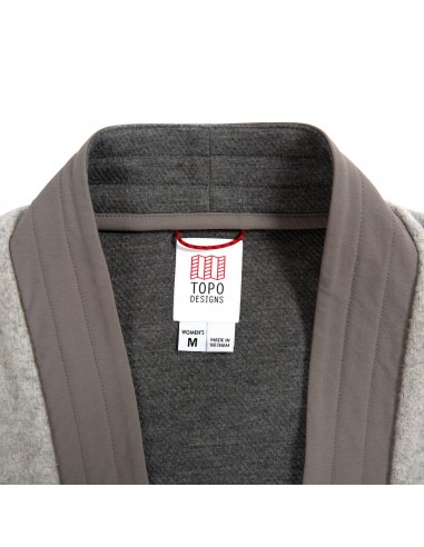 Topo Designs Womens Global Wrap Sweater Gray Offbody Detail