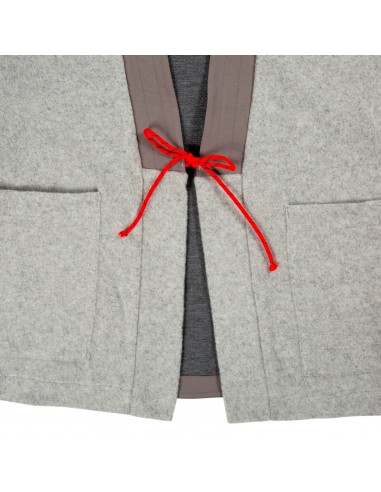 Topo Designs Womens Global Wrap Sweater Gray Offbody Detail 2