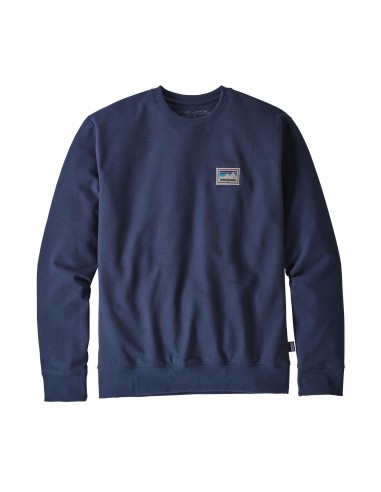 Patagonia Mens Shop Sticker Patch Uprisal Crew Sweatshirt Classic Navy Offbody Front