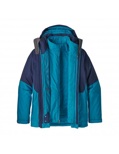 Patagonia Mens 3 in 1 Snowshot Jacket Classic Navy With Balkan Blue Offbody Front Open