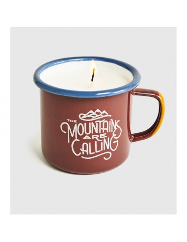 United by Blue Mountains Are Calling Enamel Steel Candle  Mug Terracota Burning 12 oz Front