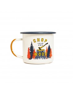 United By Blue Chop Your Own Wood Enamel Steel Candle Mug 12 oz Front