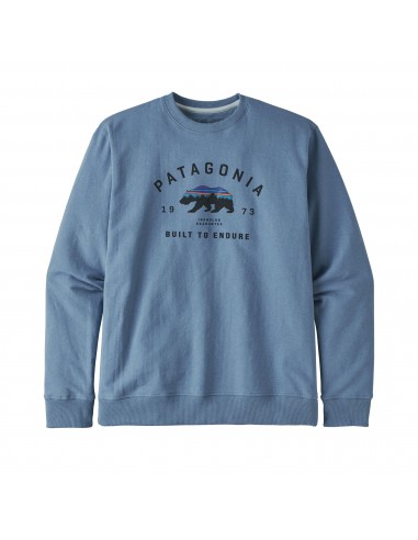 Patagonia Mens Arched Fitz Roy Bear Uprisal Crew Sweatshirt Pigeon Blue Offbody Front