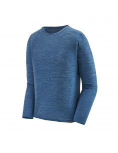 Patagonia Mens Long-Sleeved Capilene Cool Lightweight Shirt Superior Blue X-Dye Offbody Front