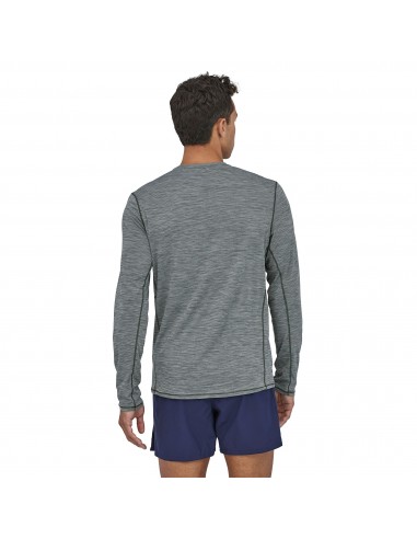 Patagonia Mens Long-Sleeved Capilene Cool Lightweight Shirt Forge And Feather Grey X-Dye Onbody Back