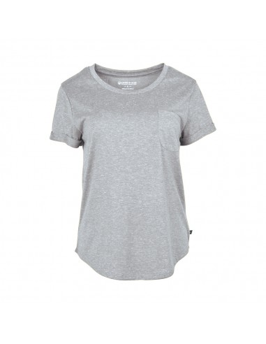 United by Blue Womens EcoKnit Pocket Tee Boulder Grey Offbody Front