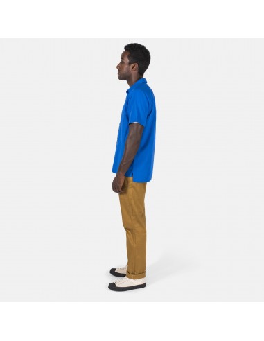 Topo Designs Mens Route Shirt Deep Blue Onbody Side
