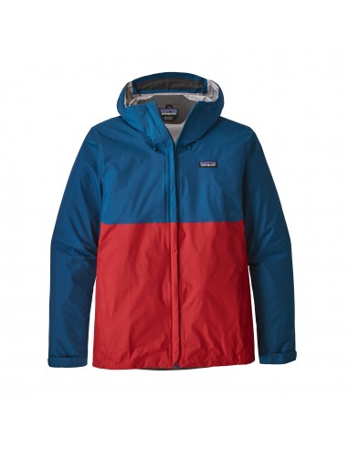 Patagonia Mens Torrentshell Jacket Big Sur Blue With Fire Offbody Front