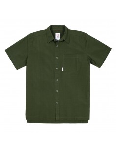 Topo Designs Mens Route Shirt Olive Offbody Front