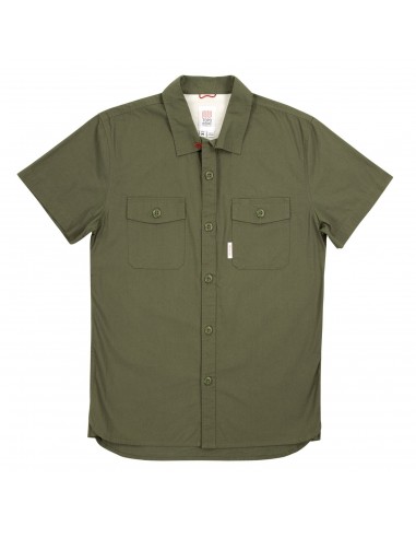 Topo Designs Mens Field Shirt Short Sleeve Olive Offbody Front